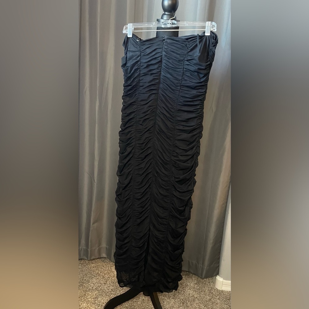 101. Astr The Label Ruched Black Dress, Size M - Picture 2 of 3